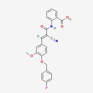 2-{[(2E)-2-cyano-3-{4-[(4-fluorobenzyl)oxy]-3-methoxyphenyl}prop-2-enoyl]amino}benzoic acid