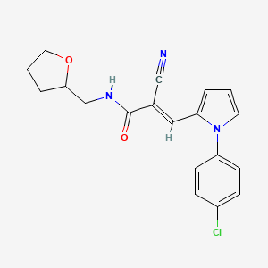 (2E)-3-[1-(4-chlorophenyl)-1H-pyrrol-2-yl]-2-cyano-N-(tetrahydrofuran-2-ylmethyl)prop-2-enamide