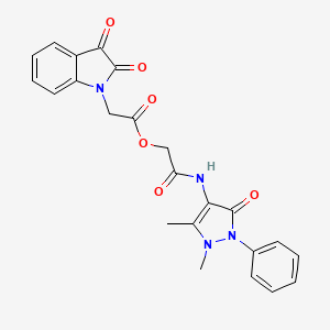 2-[(1,5-dimethyl-3-oxo-2-phenyl-2,3-dihydro-1H-pyrazol-4-yl)amino]-2-oxoethyl (2,3-dioxo-2,3-dihydro-1H-indol-1-yl)acetate