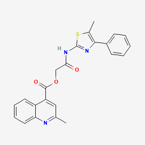 molecular formula C23H19N3O3S B10885382 2-[(5-Methyl-4-phenyl-1,3-thiazol-2-yl)amino]-2-oxoethyl 2-methylquinoline-4-carboxylate 