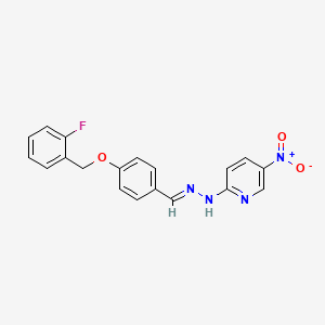 2-[(2E)-2-{4-[(2-fluorobenzyl)oxy]benzylidene}hydrazinyl]-5-nitropyridine