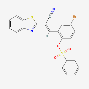 2-[(E)-2-(1,3-benzothiazol-2-yl)-2-cyanoethenyl]-4-bromophenyl benzenesulfonate