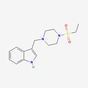 molecular formula C15H21N3O2S B10885430 3-{[4-(ethylsulfonyl)piperazin-1-yl]methyl}-1H-indole 