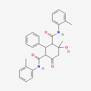 4-hydroxy-4-methyl-N,N'-bis(2-methylphenyl)-6-oxo-2-phenylcyclohexane-1,3-dicarboxamide