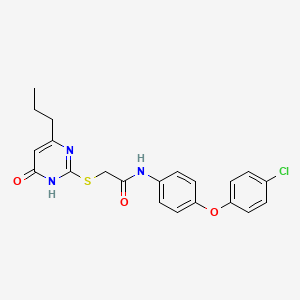 N-[4-(4-chlorophenoxy)phenyl]-2-[(4-hydroxy-6-propylpyrimidin-2-yl)sulfanyl]acetamide