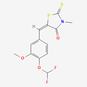 molecular formula C13H11F2NO3S2 B10885495 (5E)-5-[4-(difluoromethoxy)-3-methoxybenzylidene]-3-methyl-2-thioxo-1,3-thiazolidin-4-one 