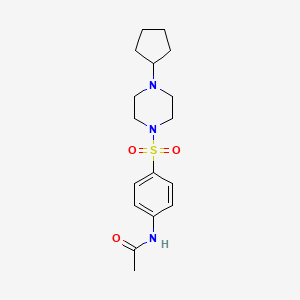 molecular formula C17H25N3O3S B10885551 N-{4-[(4-cyclopentylpiperazin-1-yl)sulfonyl]phenyl}acetamide 