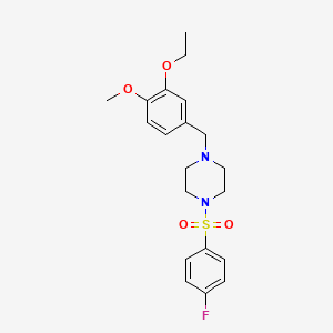 molecular formula C20H25FN2O4S B10885634 1-(3-Ethoxy-4-methoxybenzyl)-4-[(4-fluorophenyl)sulfonyl]piperazine 