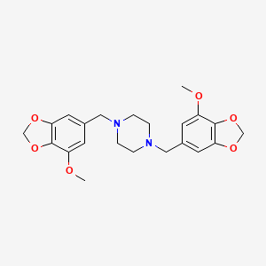 1,4-Bis[(7-methoxy-1,3-benzodioxol-5-yl)methyl]piperazine