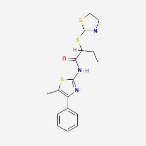 2-(4,5-dihydro-1,3-thiazol-2-ylsulfanyl)-N-(5-methyl-4-phenyl-1,3-thiazol-2-yl)butanamide