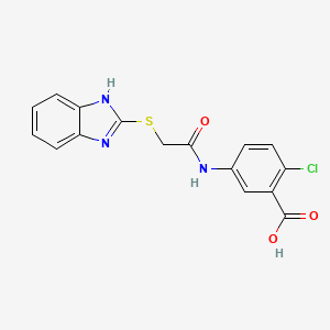 5-{[(1H-benzimidazol-2-ylsulfanyl)acetyl]amino}-2-chlorobenzoic acid