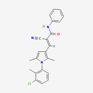 molecular formula C23H20ClN3O B10885729 (2E)-3-[1-(3-chloro-2-methylphenyl)-2,5-dimethyl-1H-pyrrol-3-yl]-2-cyano-N-phenylprop-2-enamide 