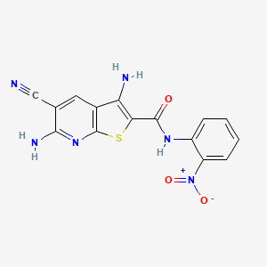 molecular formula C15H10N6O3S B10885735 3,6-diamino-5-cyano-N-(2-nitrophenyl)thieno[2,3-b]pyridine-2-carboxamide 