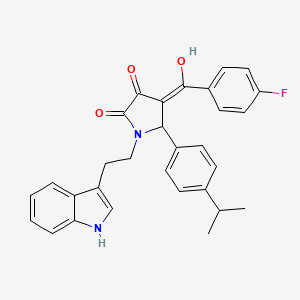 molecular formula C30H27FN2O3 B10885743 4-[(4-fluorophenyl)carbonyl]-3-hydroxy-1-[2-(1H-indol-3-yl)ethyl]-5-[4-(propan-2-yl)phenyl]-1,5-dihydro-2H-pyrrol-2-one 