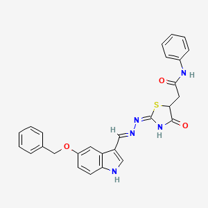 2-[2-({[5-(benzyloxy)-1H-indol-3-yl]methylene}hydrazono)-4-oxo-1,3-thiazolidin-5-yl]-N-phenylacetamide