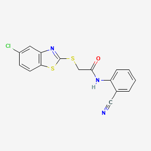 2-[(5-chloro-1,3-benzothiazol-2-yl)sulfanyl]-N-(2-cyanophenyl)acetamide