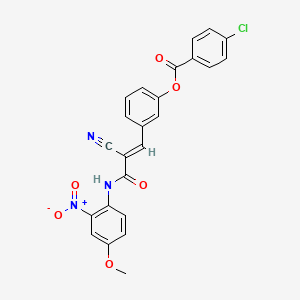 3-{(1E)-2-cyano-3-[(4-methoxy-2-nitrophenyl)amino]-3-oxoprop-1-en-1-yl}phenyl 4-chlorobenzoate