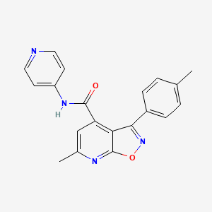 molecular formula C20H16N4O2 B10885880 6-methyl-3-(4-methylphenyl)-N-(pyridin-4-yl)[1,2]oxazolo[5,4-b]pyridine-4-carboxamide 