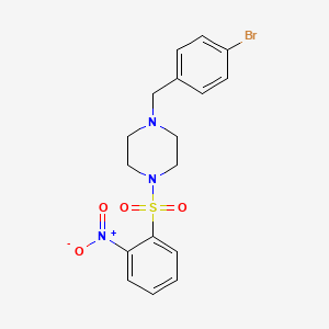 molecular formula C17H18BrN3O4S B10885903 1-(4-Bromobenzyl)-4-[(2-nitrophenyl)sulfonyl]piperazine 