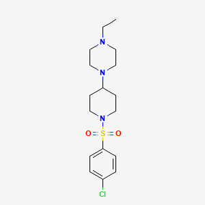 molecular formula C17H26ClN3O2S B10885909 1-{1-[(4-Chlorophenyl)sulfonyl]piperidin-4-yl}-4-ethylpiperazine 