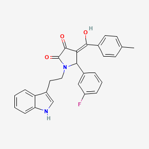 molecular formula C28H23FN2O3 B10885917 5-(3-fluorophenyl)-3-hydroxy-1-[2-(1H-indol-3-yl)ethyl]-4-[(4-methylphenyl)carbonyl]-1,5-dihydro-2H-pyrrol-2-one 