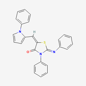 (2Z,5E)-3-phenyl-2-(phenylimino)-5-[(1-phenyl-1H-pyrrol-2-yl)methylidene]-1,3-thiazolidin-4-one