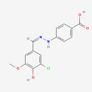 4-[(2Z)-2-(3-chloro-4-hydroxy-5-methoxybenzylidene)hydrazinyl]benzoic acid