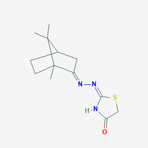 (2E)-2-[(2E)-(1,7,7-trimethylbicyclo[2.2.1]hept-2-ylidene)hydrazinylidene]-1,3-thiazolidin-4-one