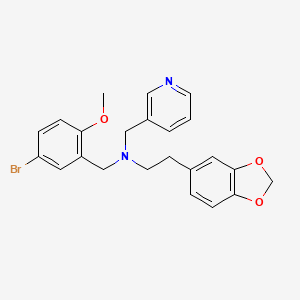 molecular formula C23H23BrN2O3 B10886110 2-(1,3-benzodioxol-5-yl)-N-(5-bromo-2-methoxybenzyl)-N-(pyridin-3-ylmethyl)ethanamine 