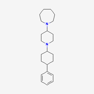 molecular formula C23H36N2 B10886115 1-[1-(4-Phenylcyclohexyl)piperidin-4-yl]azepane 