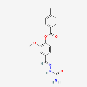 molecular formula C17H17N3O4 B10886122 4-[(E)-(2-carbamoylhydrazinylidene)methyl]-2-methoxyphenyl 4-methylbenzoate 