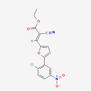 ethyl (2E)-3-[5-(2-chloro-5-nitrophenyl)furan-2-yl]-2-cyanoprop-2-enoate