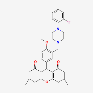 9-(3-{[4-(2-fluorophenyl)piperazin-1-yl]methyl}-4-methoxyphenyl)-3,3,6,6-tetramethyl-3,4,5,6,7,9-hexahydro-1H-xanthene-1,8(2H)-dione