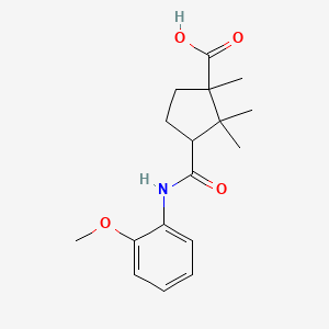 molecular formula C17H23NO4 B10886171 3-[(2-Methoxyphenyl)carbamoyl]-1,2,2-trimethylcyclopentane-1-carboxylic acid 