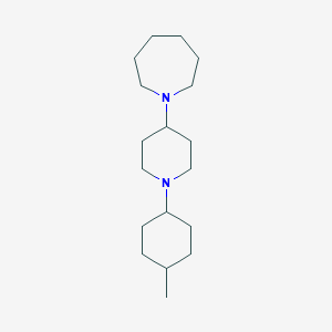 molecular formula C18H34N2 B10886172 1-[1-(4-Methylcyclohexyl)piperidin-4-yl]azepane 