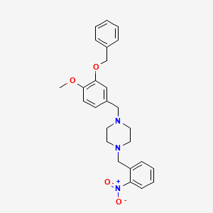 molecular formula C26H29N3O4 B10886178 1-[3-(Benzyloxy)-4-methoxybenzyl]-4-(2-nitrobenzyl)piperazine 