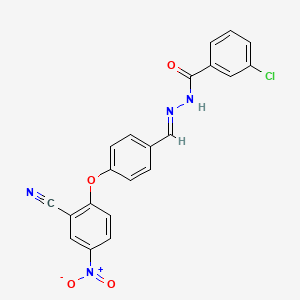 3-chloro-N'-{(E)-[4-(2-cyano-4-nitrophenoxy)phenyl]methylidene}benzohydrazide