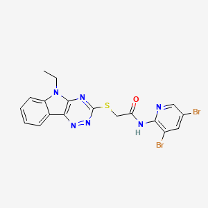 N-(3,5-Dibromopyridin-2-YL)-2-({5-ethyl-[1,2,4]triazino[5,6-B]indol-3-YL}sulfanyl)acetamide