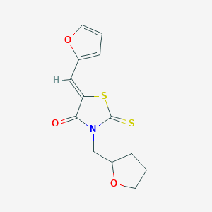 molecular formula C13H13NO3S2 B10886213 (5Z)-5-(furan-2-ylmethylidene)-3-(tetrahydrofuran-2-ylmethyl)-2-thioxo-1,3-thiazolidin-4-one CAS No. 356569-01-2