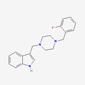 molecular formula C20H22FN3 B10886225 3-{[4-(2-fluorobenzyl)piperazin-1-yl]methyl}-1H-indole 