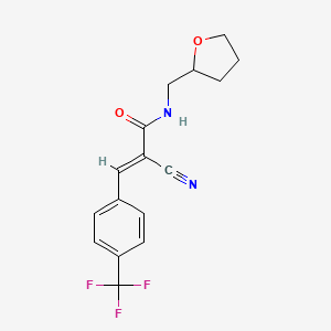 (2E)-2-cyano-N-(tetrahydrofuran-2-ylmethyl)-3-[4-(trifluoromethyl)phenyl]prop-2-enamide