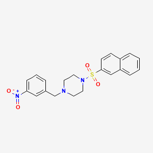 molecular formula C21H21N3O4S B10886257 1-(Naphthalen-2-ylsulfonyl)-4-(3-nitrobenzyl)piperazine 