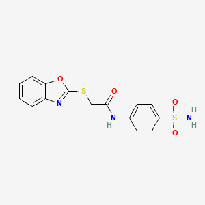 molecular formula C15H13N3O4S2 B10886304 2-(1,3-benzoxazol-2-ylsulfanyl)-N-(4-sulfamoylphenyl)acetamide 