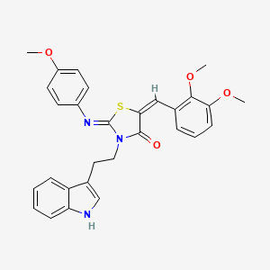 (2Z,5E)-5-(2,3-dimethoxybenzylidene)-3-[2-(1H-indol-3-yl)ethyl]-2-[(4-methoxyphenyl)imino]-1,3-thiazolidin-4-one