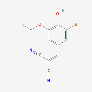 molecular formula C12H9BrN2O2 B10886363 (3-Bromo-5-ethoxy-4-hydroxybenzylidene)malononitrile CAS No. 5407-99-8