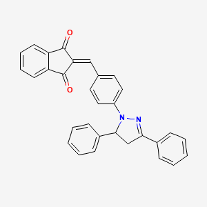 molecular formula C31H22N2O2 B10886366 2-[4-(3,5-diphenyl-4,5-dihydro-1H-pyrazol-1-yl)benzylidene]-1H-indene-1,3(2H)-dione 