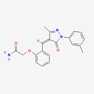 2-(2-{(Z)-[3-methyl-1-(3-methylphenyl)-5-oxo-1,5-dihydro-4H-pyrazol-4-ylidene]methyl}phenoxy)acetamide