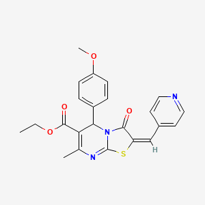 ethyl (2E)-5-(4-methoxyphenyl)-7-methyl-3-oxo-2-(pyridin-4-ylmethylidene)-2,3-dihydro-5H-[1,3]thiazolo[3,2-a]pyrimidine-6-carboxylate