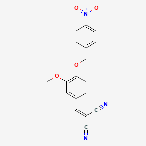 molecular formula C18H13N3O4 B10886375 {3-Methoxy-4-[(4-nitrobenzyl)oxy]benzylidene}propanedinitrile 