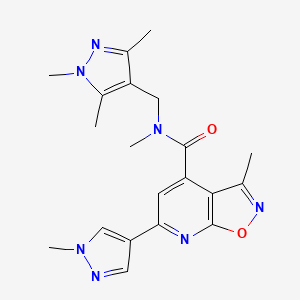 molecular formula C20H23N7O2 B10886386 N,3-dimethyl-6-(1-methyl-1H-pyrazol-4-yl)-N-[(1,3,5-trimethyl-1H-pyrazol-4-yl)methyl][1,2]oxazolo[5,4-b]pyridine-4-carboxamide 